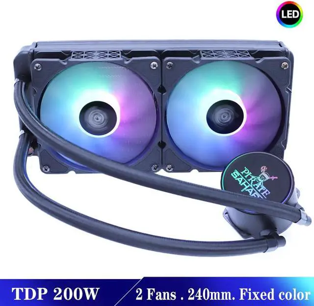Alt view image 3 of 5 - Water Cooler High Performance 200 300W TDP Liquid Cooling RGB Radiator 120mm 240mm Fan For 115x 2011 x79 X99 AM4 Ventilador
