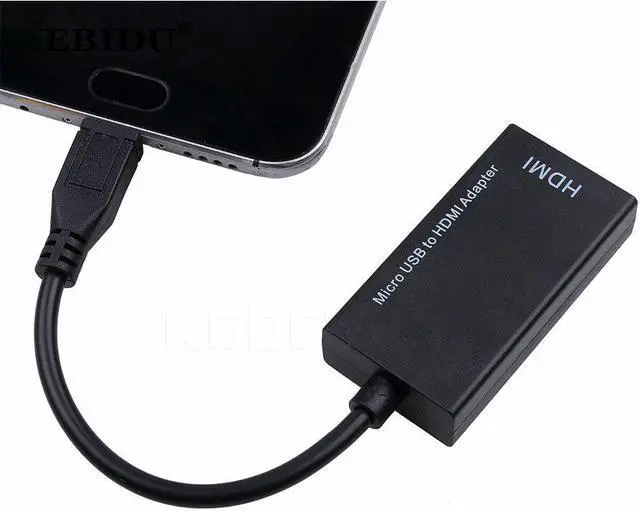 Alt view image 3 of 5 - Micro USB To HDMI Adapter Cable Male to Female 1080P HD for MHL Device HDTV Adapters For  Galaxy