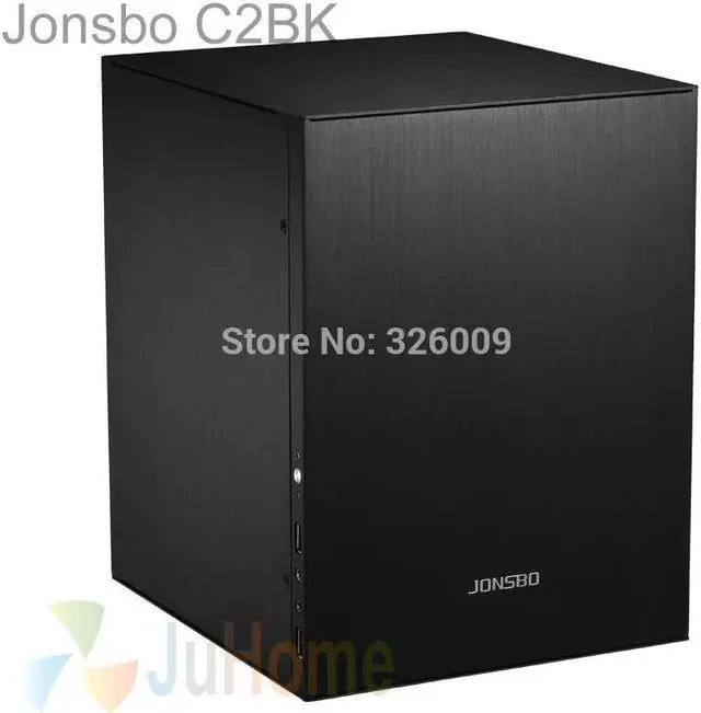 Main image of C2 Black C2BK, HTPC ITX  Mini computer case in aluminum, support 3.5'' HDD, USB3.0, Home theater computer, Others C3 V4