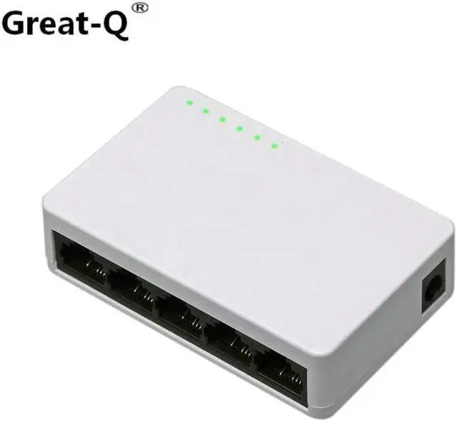 Alt view image 6 of 7 - 5 Ports 100 Mbps Fast Ethernet LAN RJ45 Network Switch Switcher Hub Desktop PC with US EU Power adapter by micro usb