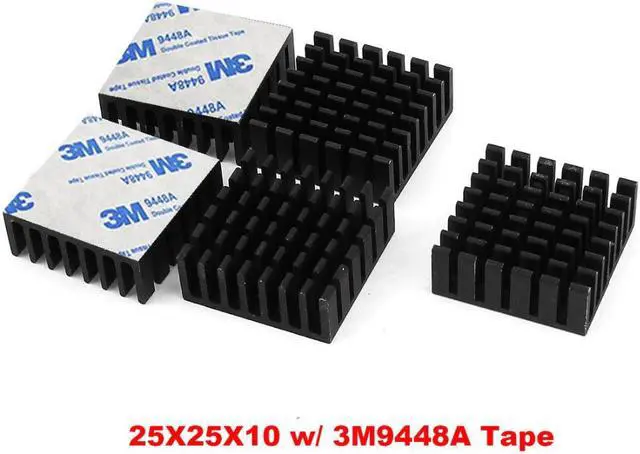 Alt view image 4 of 5 - Aluminum Fin HeatSink w/ Thermal Adhesive Tape,Thermally Conductive Adhesive Heat sink Cooling  Cooler for PC RAM,10pcs