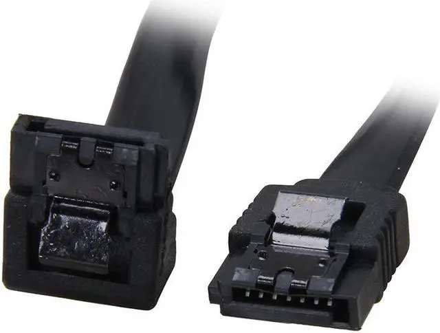 Main image of 6inch 180 to 90 degree 6Gb/s SATA3 Serial ATA DATA cable w/ latch Lock for SATA 3.0 SATAIII 6Gbps HDD Hard Drive Disk/SSD -Black
