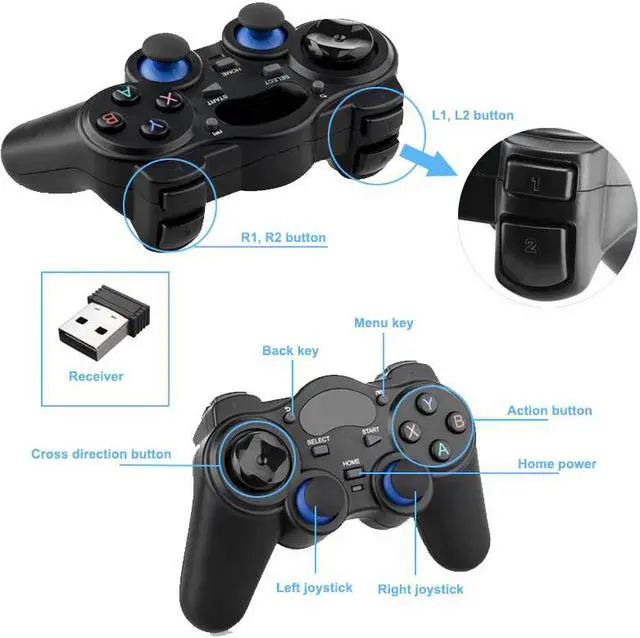 Alt view image 5 of 5 - Console Joystick Game-pad 2.4GHz Wireless Game Controller Gamepad Fit For Android/Table/TV Box/Smart TV and For PC PS3