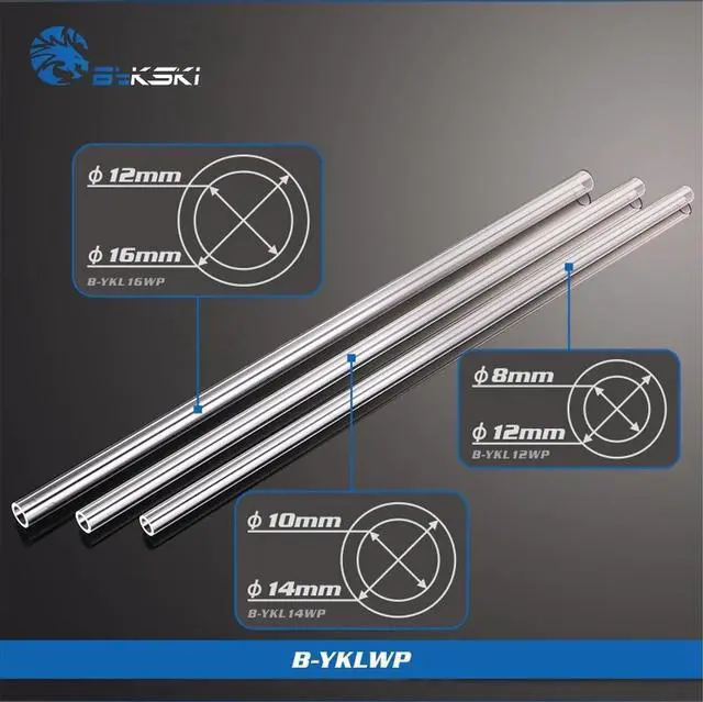 Main image of water cooling kit PMMA/PETG Hard Tube (OD12mm/OD14mm/OD16mm )+2mm Thickness+50cm Length Transparent Rigid Pipe 2pcs/Lots