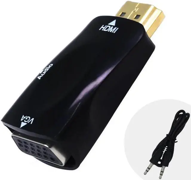 Alt view image 4 of 5 - HDMI To VGA Adapter/Converter/Cable With Audio Support HD 1080P For PC Laptop HDMI VGA Adapter