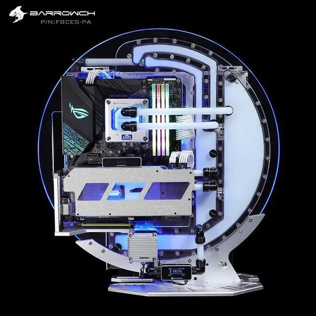 Alt view image 2 of 5 - ch Water Cooling Gamer MOD Case, STAR1 Series Limited Edition Round Unique Water-Cooled Chassis PC DIY, FBCES-PA