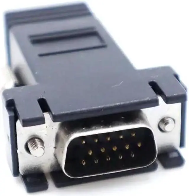 Alt view image 3 of 3 - VGA extender male to LAN video CAT5 CAT6 RJ45 network  Adapt new Ethernet to 9pin connector