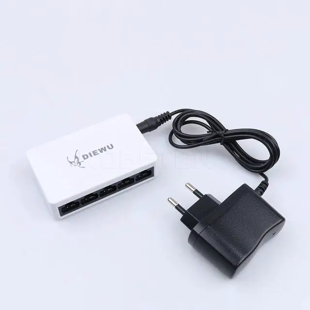 Alt view image 5 of 5 - New 5 Ports 10 100 Mbps Fast Ethernet LAN RJ45 Network Switch Switcher Hub Desktop PC with US EU Power adapter High quality