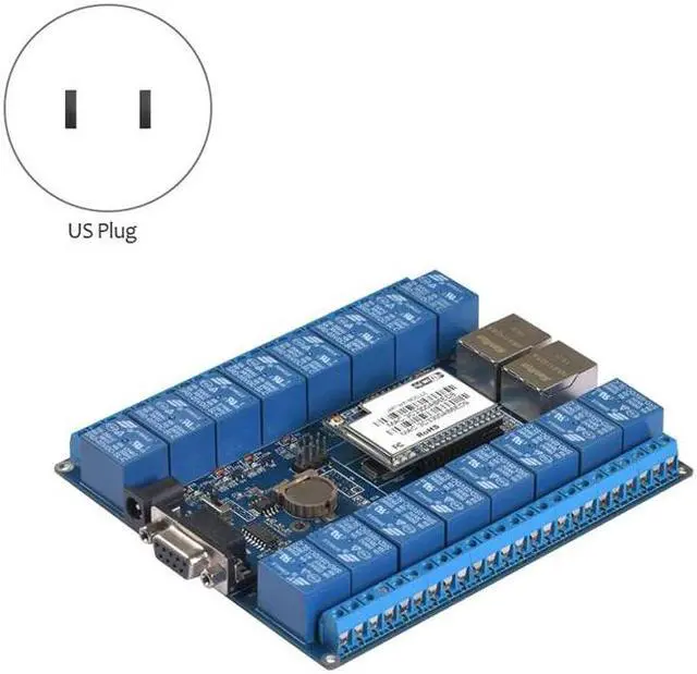 Alt view image 2 of 5 - 16 Channels Remote Power Control Switch P2P Wireless Network WiFi Relay for Smart Home Automation HLK-SW16 US Plug