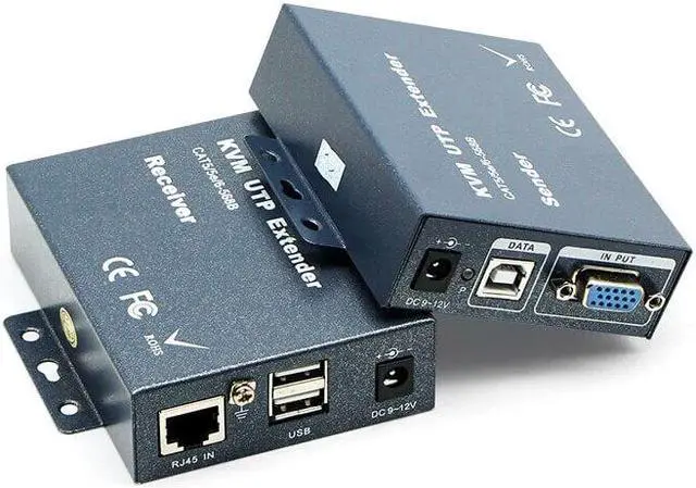 Alt view image 5 of 5 - 660ft VGA USB Stereo Audio KVM Extender Over RJ45 Cat5 Cat 5e Cat6 Cable 1080P No Delay No Loss VGA Keyboard Mouse Transmitter