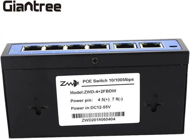 Alt view image 5 of 5 - Ethernet Switch 4 Injector Camera Universal Switch 10/100 Mbps Home Network Switches Router 4+2 Ports