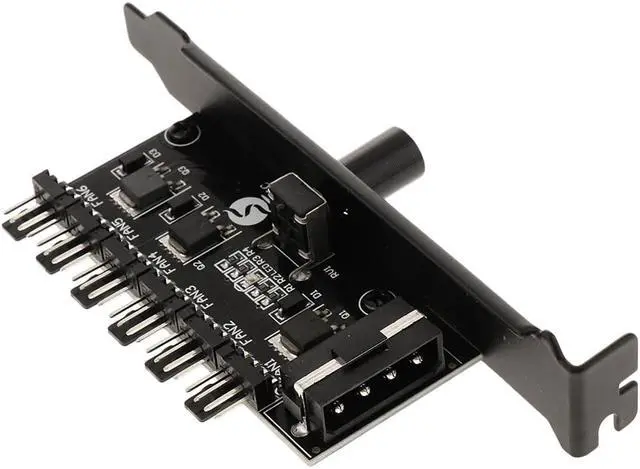 Alt view image 3 of 5 - 4-Pin Power 6-way Cooling Fan Temperature Controller Speed Governor Cooling Kit for PC Fans 4 Pins 6 Ways