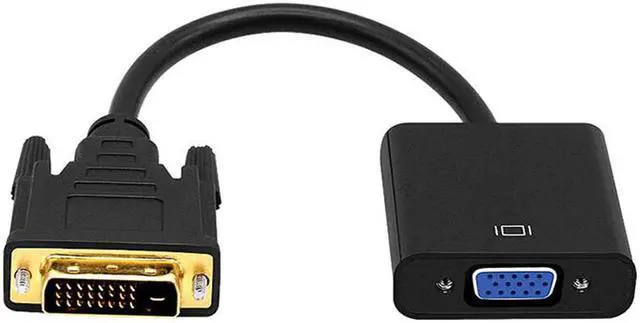 Main image of HD 1080P DVI-D to VGA Adapter 24+1 25Pin Male to 15Pin Female Cable Converter for PC Computer HDTV Monitor Display