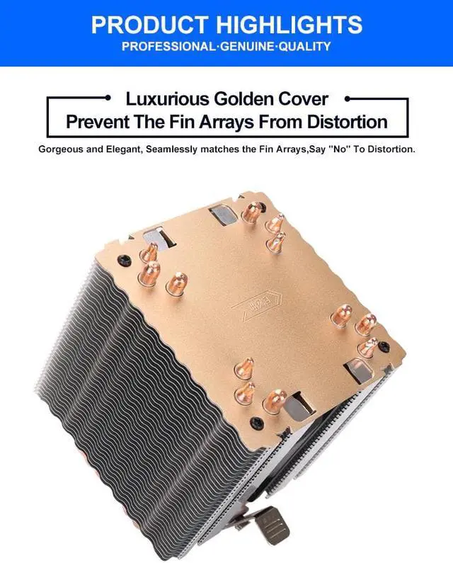 Alt view image 5 of 5 - 6 copper tube double tower high efficiency cooling fan for LGA 1155 1356 1156 1366 2011 And cpu