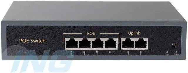 Alt view image 4 of 4 - New 4+2 4-Port 10/100M POE Switch 60W 48V Power over Ethernet IEEE802.3af For IP Camera System Network Switch