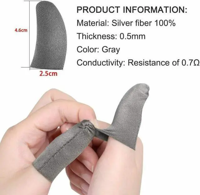 Alt view image 2 of 5 - 5PCS Breathable Game Controller Finger Cover Sweat Proof Gaming Finger Gloves Non-Scratch Sleeve For Pubg Mobile Phone Gaming