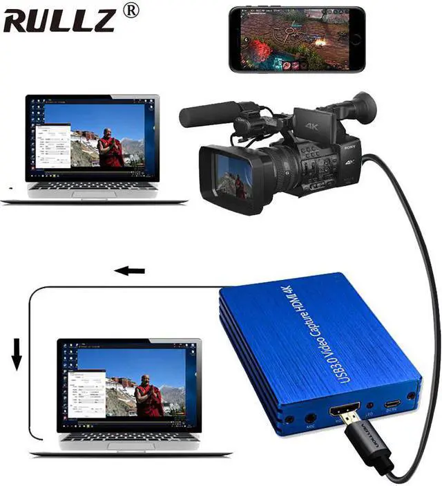 Main image of 4K  To USB 3.0 Video Capture Card PC Phone Game Recording Box Mic IN Microphone input HD Loop 1080P 60fps OBS Live Streaming