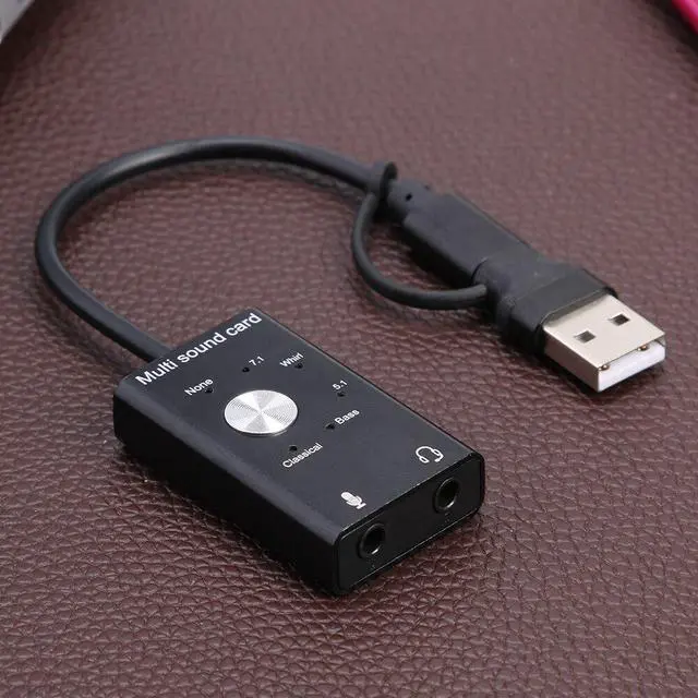 Alt view image 4 of 5 - 2.0+Type C to 3.5mm Jack External Sound Card Microphone Audio Adapter for Win Mac Linux Android