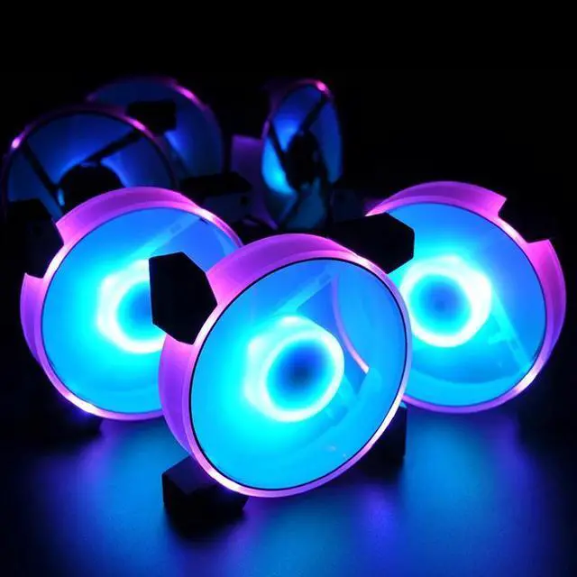 Alt view image 5 of 5 - c7 3pin5v Aura Sync RGB Fan 120mm LED PC Computer Case Fan Quiet CPU Cooler Cooling Adjust speed mute Fan controller Remote