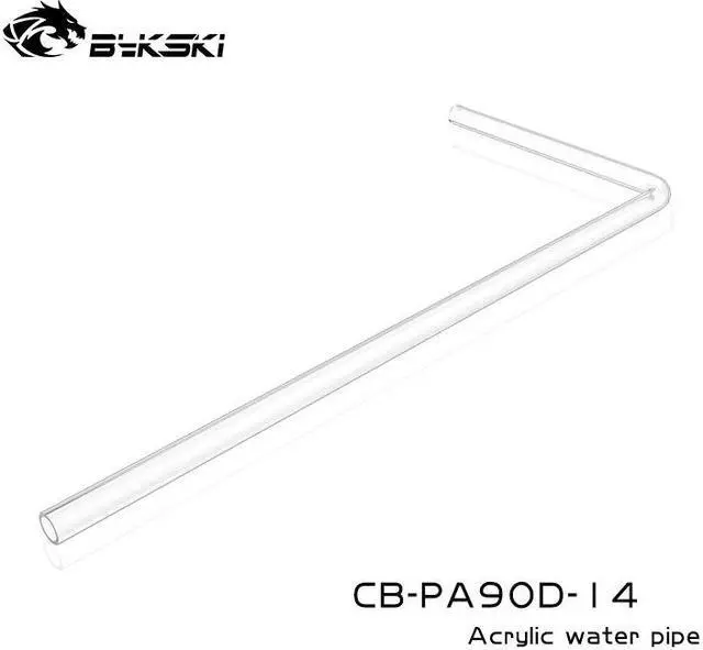 Alt view image 3 of 5 - CB-PA90D-14 90 degree Bended Acrylic PMMA Hard Tube OD14mm 50cm Length 90 degree Pre-bended Pipe Water Cooling 200X500MM