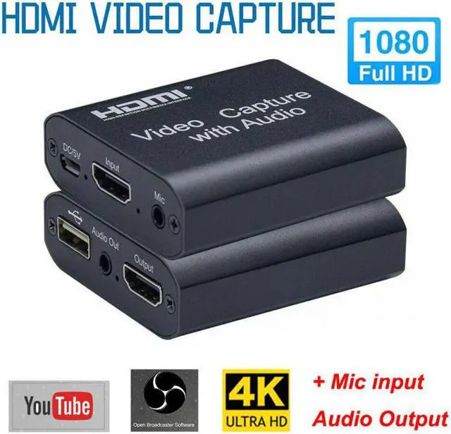 Main image of 4K  Video  Card W/ 3.5mm Audio Output Mic Input Game Recording Box Support USB2.0 USB 3.0 PC Live Streaming Broadcast