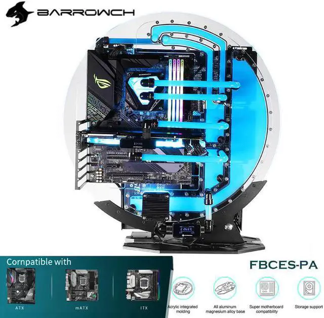 Main image of ch Water Cooling Gamer MOD Case, STAR1 Series Limited Edition Round Unique Water-Cooled Chassis PC DIY, FBCES-PA