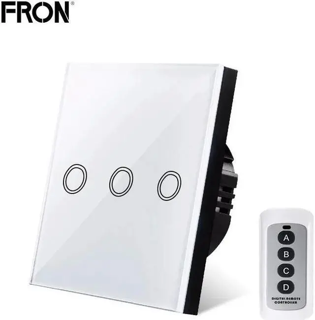 Alt view image 5 of 5 - SwitchTouch switch,EU/UK Standard 1/2/3 Gang  RF433 Remote Control Wall Touch Switch, Home Wireless Remote Control