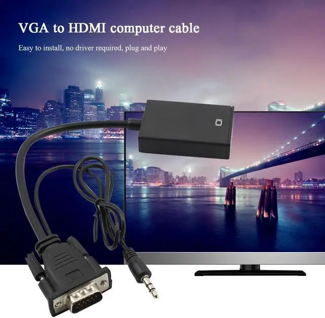 Alt view image 3 of 5 - Male to HDMI Adapter Male to Famale Converter 1080P -HDMI Adapter With Video Audio Cable Jack HDMI  For PC TV Box