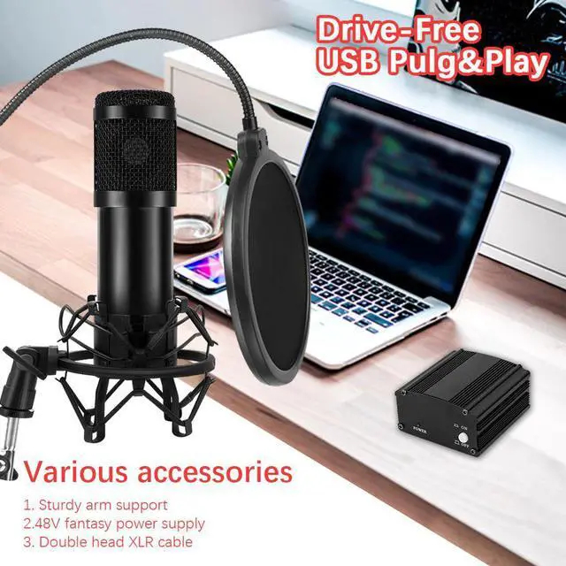 Alt view image 5 of 5 - Microphone BM 800 Recording Microphone Karaoke Microphone for PC Laptop Studio Recording Mic With Sound Card