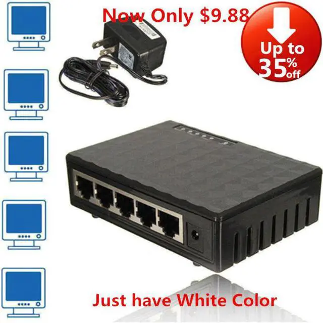 Main image of Switch 5Ports Ethernet Switch Mini 1000Mbps Desktop Network Switch RJ45 Hub,Smart, Plug and Play,Easy Setup
