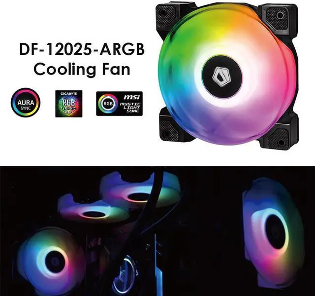 Main image of PWM PC Case Fan Ultra Slim Silent CPU Water Cooler 120mm Dual Ball Bearing Addressable RGB Cooling Fan for Computer Chassis