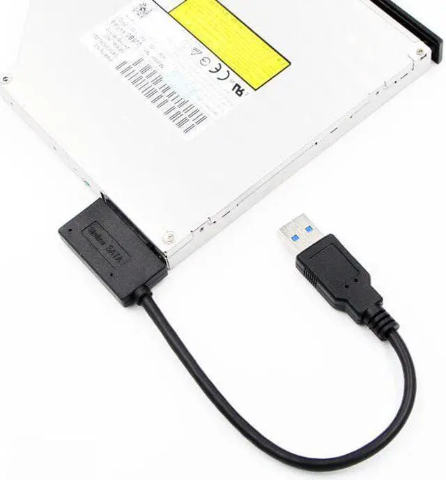 Alt view image 3 of 5 - USB 3.0 to Slimline Sata 7 + 6 13Pin Adapter Converter Cable for Laptop CD / DVD ROM Drive Data Cord Adapter