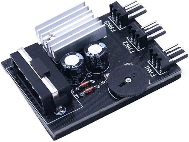 Alt view image 2 of 5 - Computer PC Case CPU Cooler 3pin Cooling Fan Speed Temperature Controller Molex 4pin or SATA to 3 Way 3 Pin Fan Hub