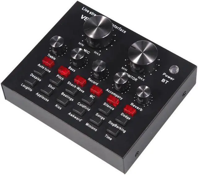 Alt view image 5 of 5 - USB Audio Interface Intelligent Volume Adjustable Audio Mixer Sound Card Multifunctional Live Sound Card Recording Speech r60