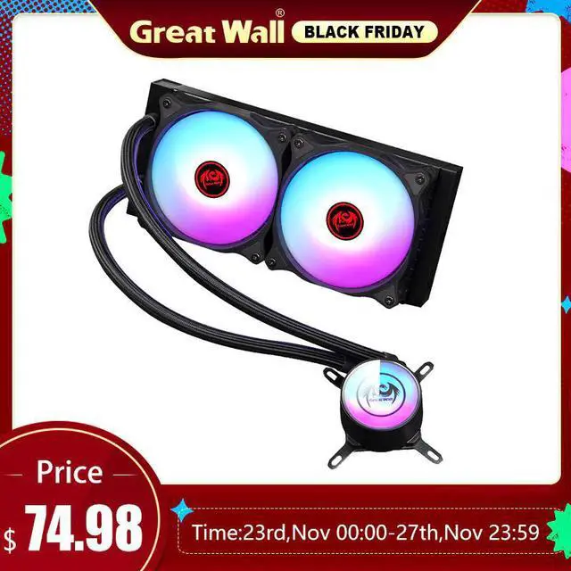 Main image of CPU Water Cooler RGB PC Aura Sync 12cm Fan Radiator for LGA 1150 1151 2011 2066 775 AM3+ AM4 ARGB CPU Liquid Cooling