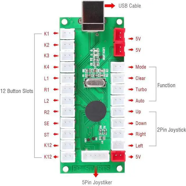 Alt view image 4 of 5 - Delay USB Encoder To PC Games Controllers For Arcade Sanwa Kits Parts Mame Jamma & Other PC Games
