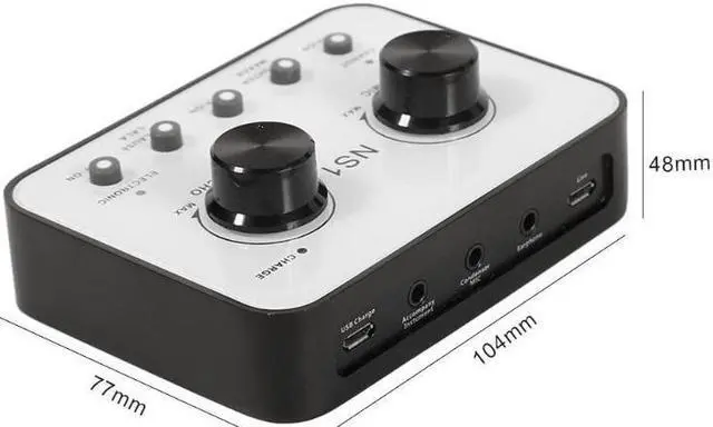 Alt view image 2 of 5 - Microphone Sound Card Ns1 Mobile Phone Streamer Live Broadcast Sound Card For Mobile Phone Computer Pc Microphone