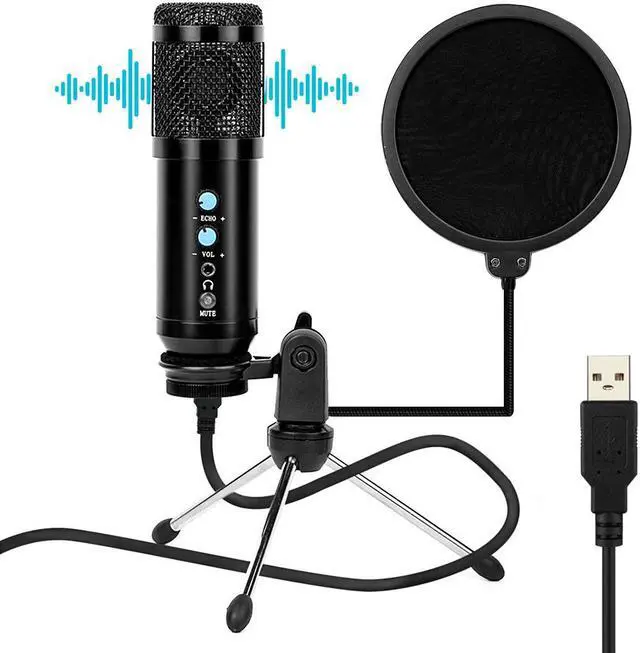 Main image of Condenser Microphone Sound Recording for Mac Laptop and Computers Radio Braodcasting Singing Recording KTV Karaoke Mic