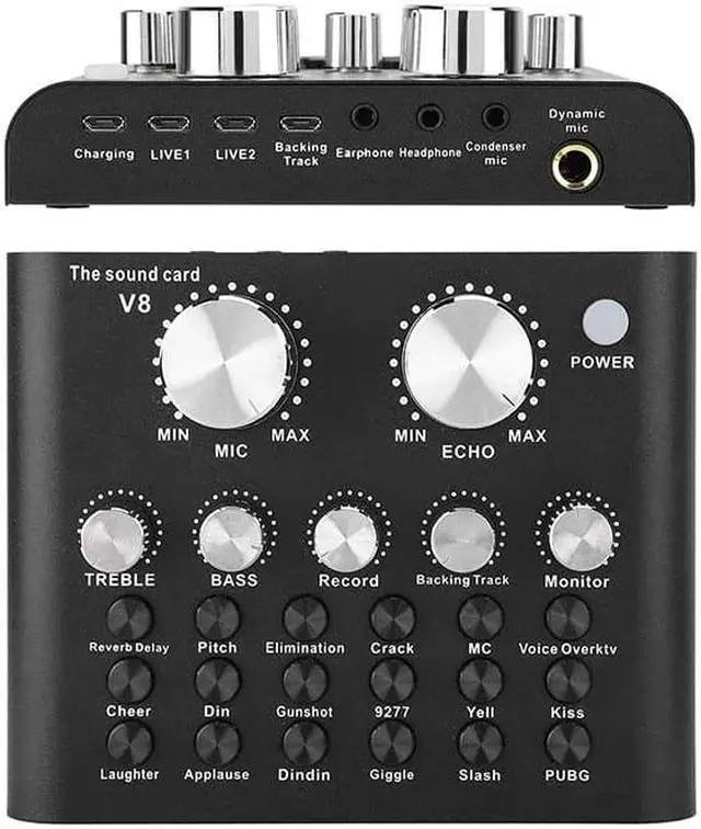 Alt view image 7 of 7 - Usb Sound Card 12 Sound Pattern Audio Microphone Webcast Live External Usb Sound Card Bluetooth Function Audio Interface