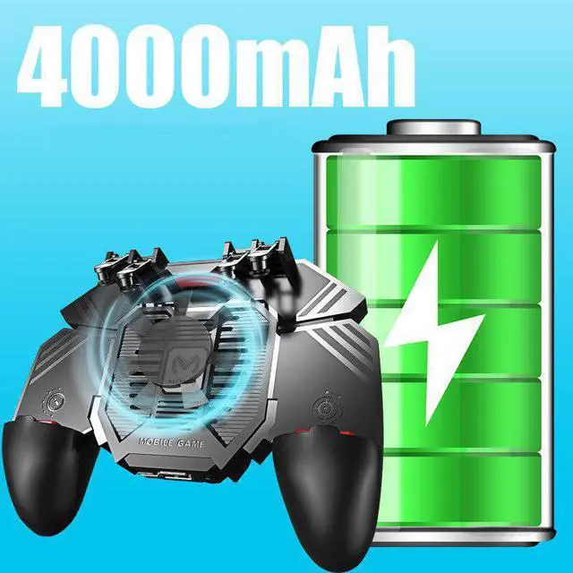 Main image of Mobile Game Controller Gamepad With NEW AK77 Phone Cooler Fan Game Controller Grip 6 Finger TriggerJoystick For PUBG