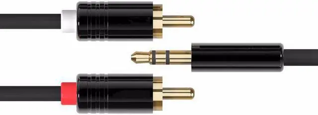 Alt view image 3 of 5 - 3.5mm to 2 RCA o Cable AUX Splitter 3.5mm Stereo Male to Male RCA Adapter 2 Speaker Cable 1m
