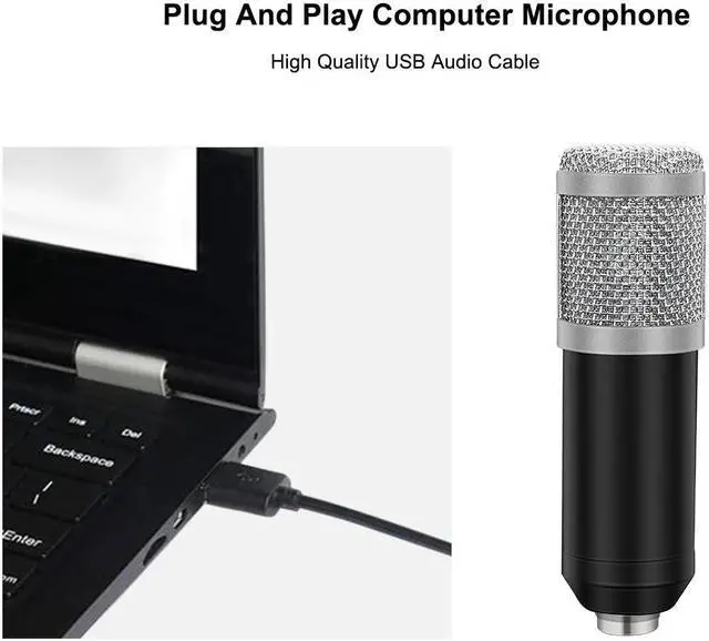 Alt view image 4 of 5 - 192KHz/24Bit BM800 Condenser Microphone Kits USB for Computer Karaoke Microphone for Sound Studio Recording Microfone Gamer