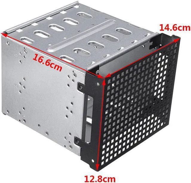 Alt view image 4 of 5 - 5.25" to 5x 3.5" SAS SATA HDD Hard Drive Cage Rack for Computer with Fan Space PC Supplies Stainless Steel Tray Caddy Adapter