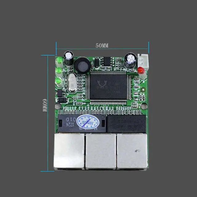 Alt view image 2 of 5 - Realtek RTL8306E chipset 90/180 Degree RJ45 3 port Mini Ethernet Switch Board factory accept OEM ODM network switches pcb