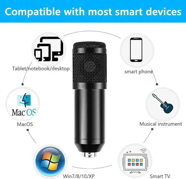 Alt view image 4 of 5 - Microphone BM 800 Recording Microphone Karaoke Microphone for PC Laptop Studio Recording Mic With Sound Card