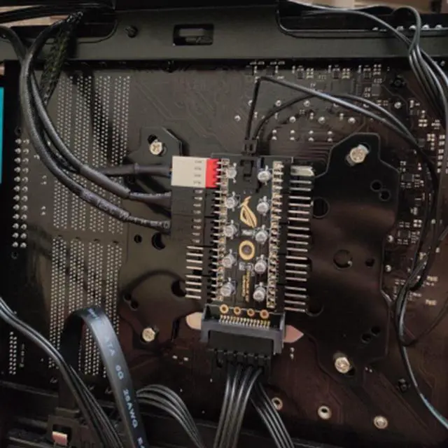 Alt view image 2 of 5 - 1 to 10 4Pin Cooling Fans Hub Splitter Cable 12V PWM LED Sata Power Suppply Adapter Speed Controller For Computer