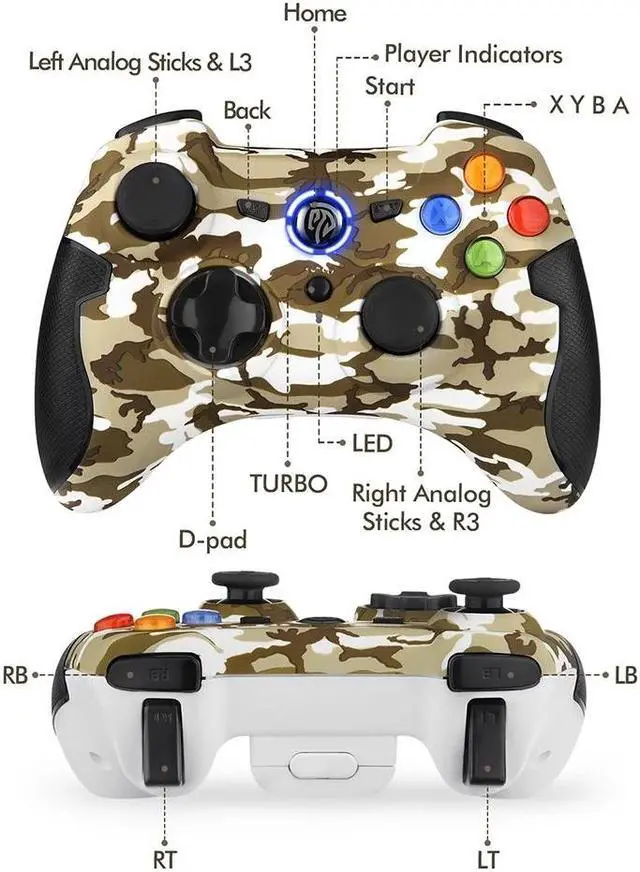 Alt view image 4 of 5 - ESM-9013 Wireless Game Controller Gamepad For PC Android TV Box Vibration Joystick Gamepad For PS3 PC Android Phone