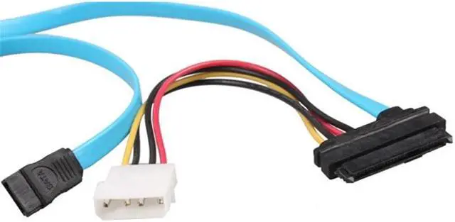 Alt view image 3 of 5 - 70cm 7 Pin SATA to 29 Pin SAS Female and Large 4 Pin Male Adapter Cable Serial ATA Power Connector Cable Cord Wire Flat Line