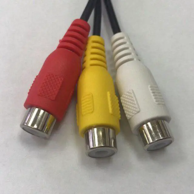 Alt view image 4 of 5 - 2.5mm Mini AV Male to 3RCA Female M/F o Video Cable Stereo Jack Adapter Cord