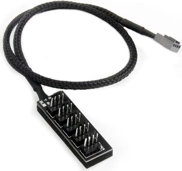 Alt view image 2 of 5 - HUB 40cm 1 to 5 4-pins Molex TX4 PWM CPU Cooler / Case / Chasis Cooling  Power Cable Hub Splitter Adapter